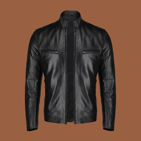 Men’s Slim Fit Black Leather Jacket