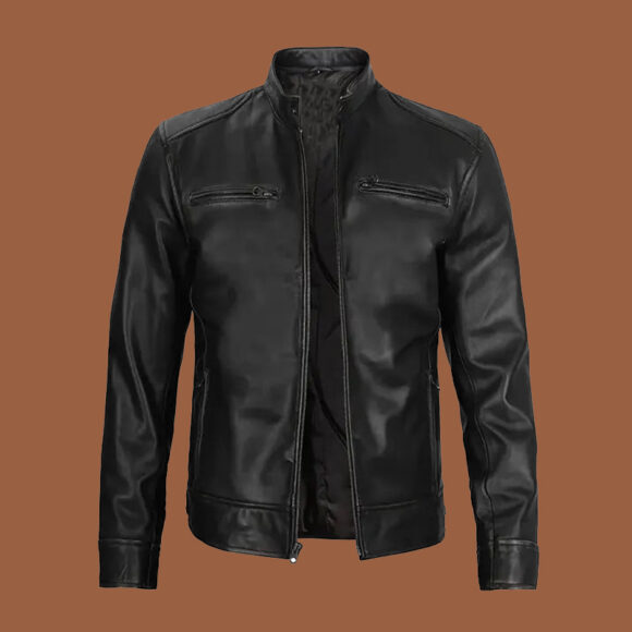 Men’s Dodge Black Leather Jacket
