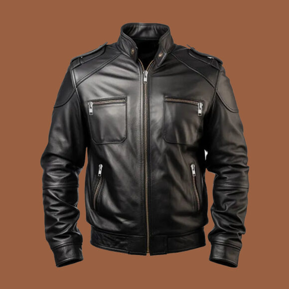 Men's Black Biker Leather Jacket