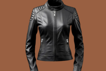 Women’s black café racer leather jacket