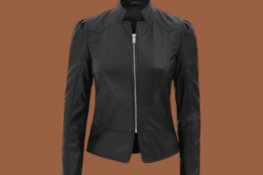 Women’s black slim fit leather jacket