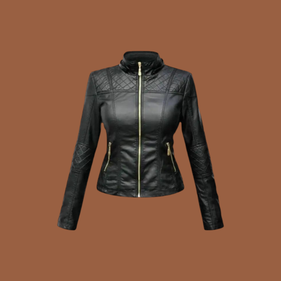 Women’s black stylish leather jacket