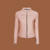 Women’s light pink café racer leather jacket