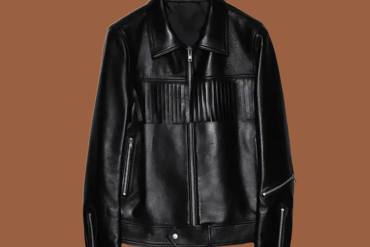 Women’s western black leather biker jacket