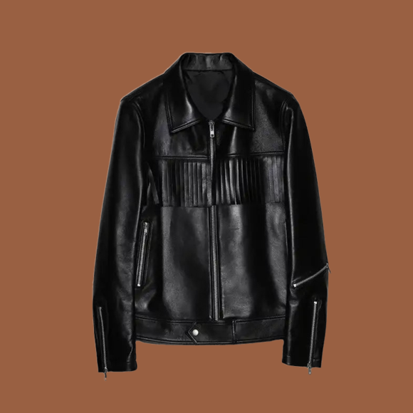 Women’s western black leather biker jacket