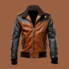 Men’s Brown Black Flying Pilot Jacket by BFI Leathers