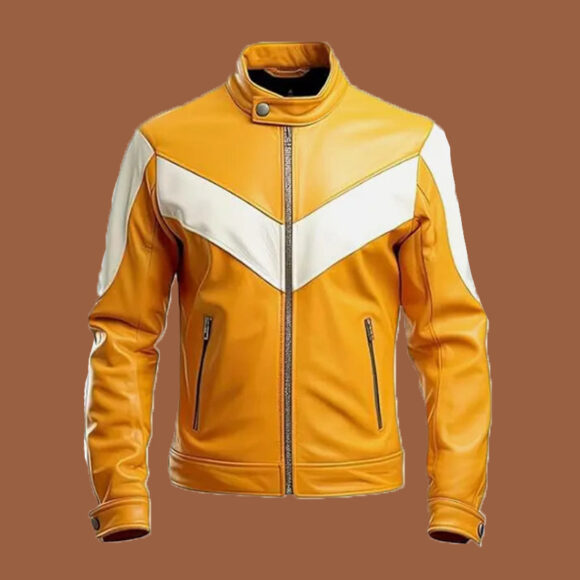 Men’s Mustard Leather Jacket by BFI Leathers
