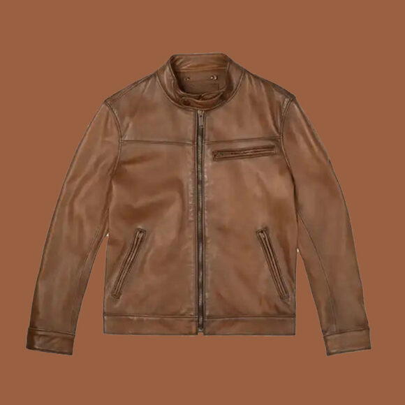 Men's Walnut Brown Biker Jacket