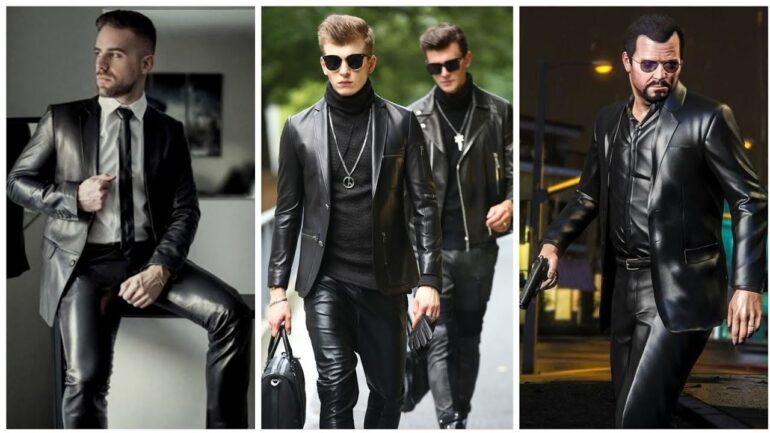 Men’s leather blazer by BFI Leathers