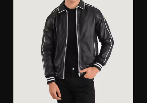Varsity leather jacket showcasing timeless American style and heritage by BFI Leathers